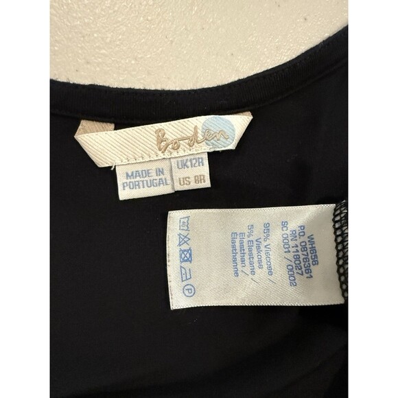 Boden Maxi Jersey Dress Womens 8 Black Diana Casual Stretch Travel Minimalist - Picture 3 of 5